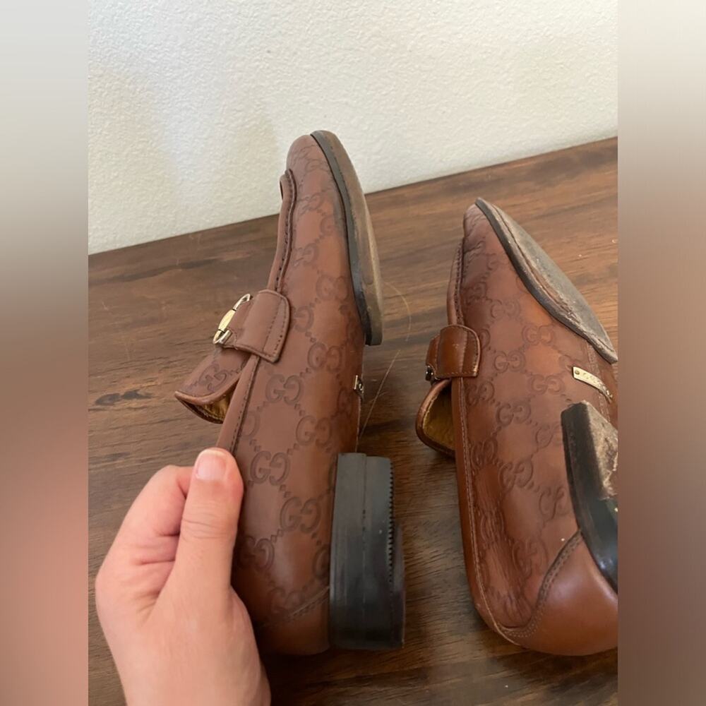 Gucci Brown Horse-bit loafer Signature Guccisima brown embossed GG leather - Picture 15 of 16